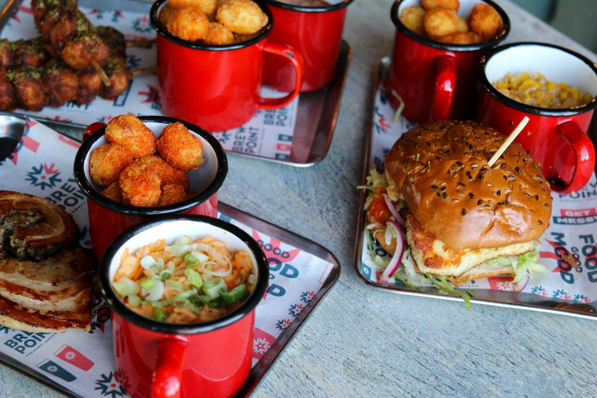 Eating food and watching Rugby